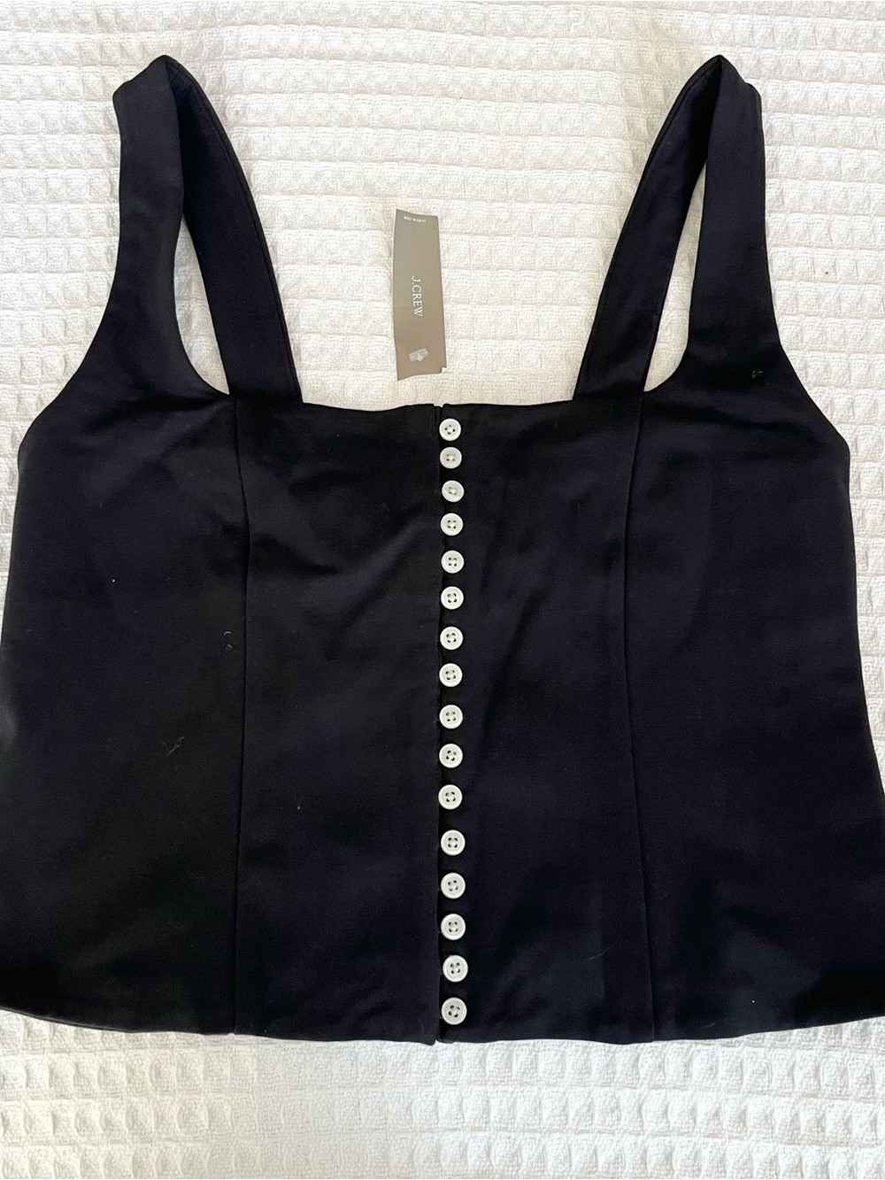 J. Crew corset top in stretch ponte black NWT size medium